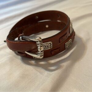 Fossil brown and silver western style belt size medium